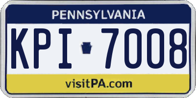 PA license plate KPI7008