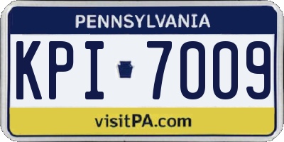 PA license plate KPI7009