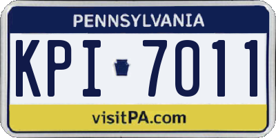 PA license plate KPI7011