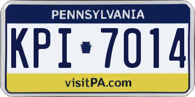 PA license plate KPI7014