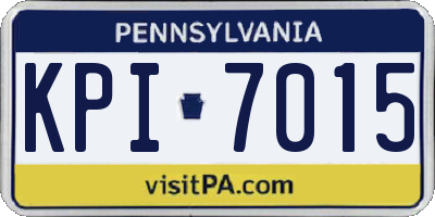 PA license plate KPI7015