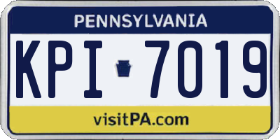 PA license plate KPI7019
