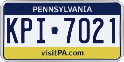 PA license plate KPI7021