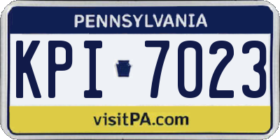 PA license plate KPI7023