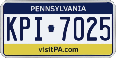 PA license plate KPI7025
