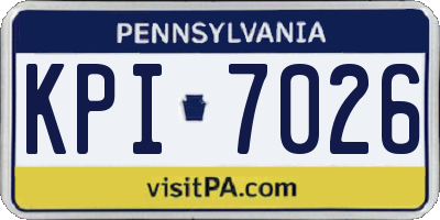 PA license plate KPI7026