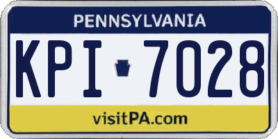 PA license plate KPI7028