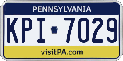 PA license plate KPI7029