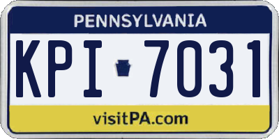PA license plate KPI7031