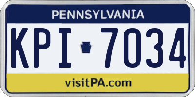 PA license plate KPI7034