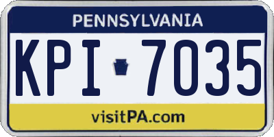 PA license plate KPI7035