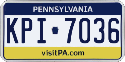 PA license plate KPI7036