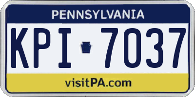 PA license plate KPI7037