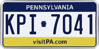 PA license plate KPI7041
