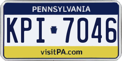 PA license plate KPI7046