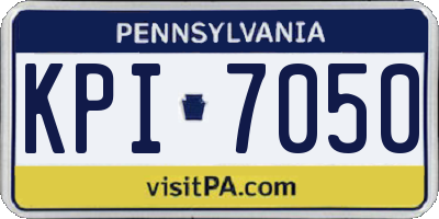 PA license plate KPI7050