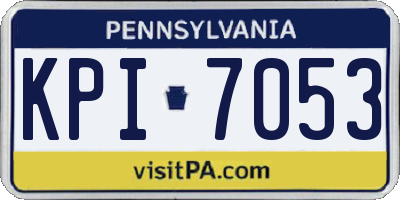 PA license plate KPI7053