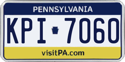 PA license plate KPI7060