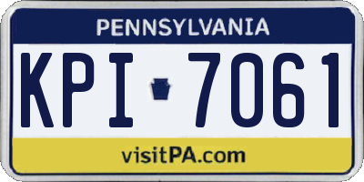 PA license plate KPI7061