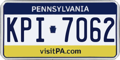 PA license plate KPI7062