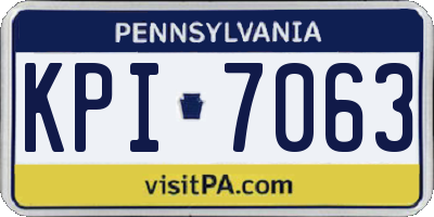 PA license plate KPI7063