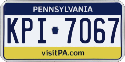 PA license plate KPI7067