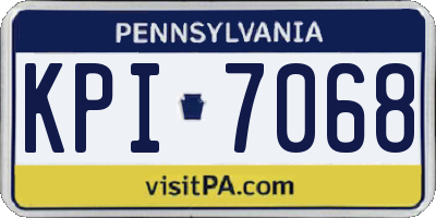 PA license plate KPI7068