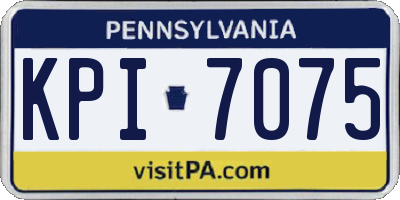 PA license plate KPI7075