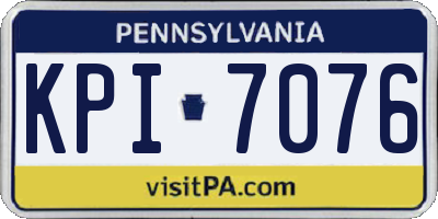 PA license plate KPI7076