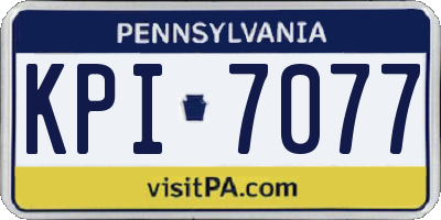 PA license plate KPI7077