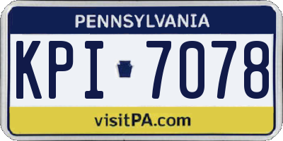 PA license plate KPI7078