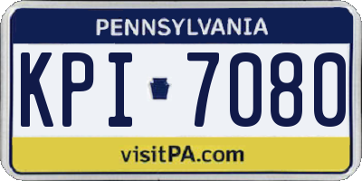 PA license plate KPI7080
