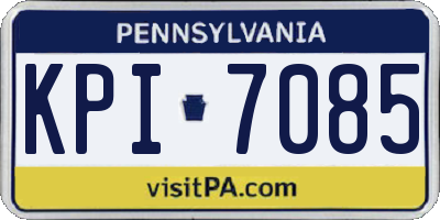 PA license plate KPI7085