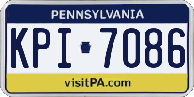 PA license plate KPI7086