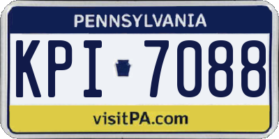 PA license plate KPI7088