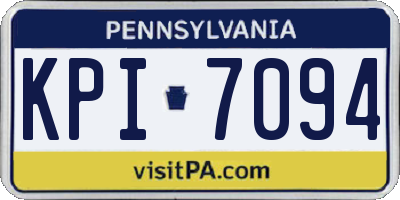PA license plate KPI7094