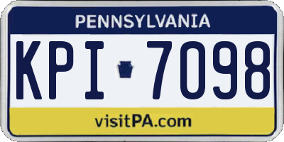 PA license plate KPI7098