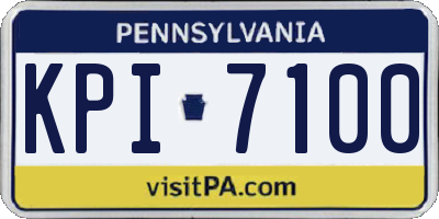 PA license plate KPI7100