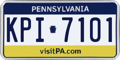 PA license plate KPI7101