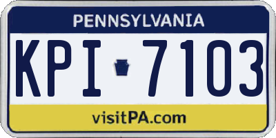 PA license plate KPI7103