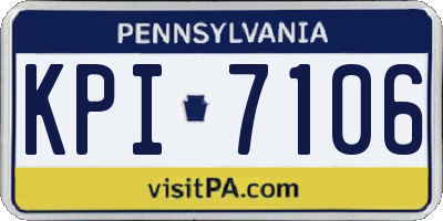 PA license plate KPI7106