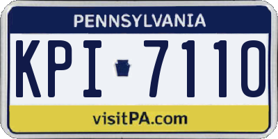 PA license plate KPI7110