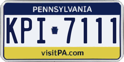 PA license plate KPI7111