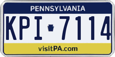 PA license plate KPI7114