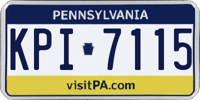 PA license plate KPI7115