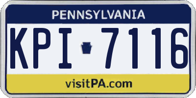 PA license plate KPI7116