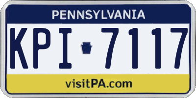 PA license plate KPI7117