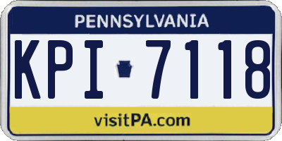 PA license plate KPI7118