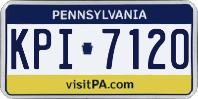 PA license plate KPI7120