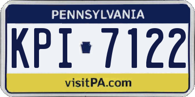 PA license plate KPI7122